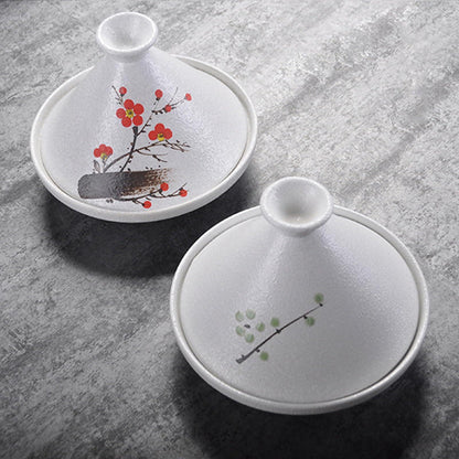 Hand Painted Ceramic Tagine Pot Handmade Moroccan Tagine Pot Non Stick Soup Pot Slow Cooker With Cone-Shaped Closed Lid For Casserole Dish,#2 - CookCave