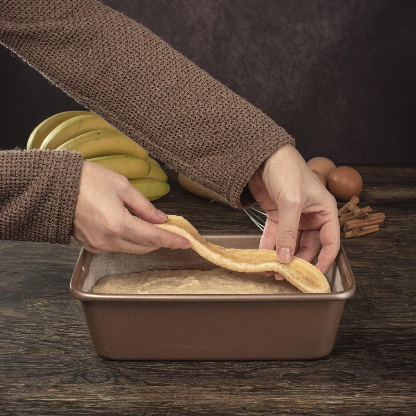 HAPPIELS Non-Toxic Nonstick Loaf Pan 9x5inch 1lb | Easy to Clean, Premium Quality, Durable Bread Tin | Banana Bread Pan | Pound Cake Pan - CookCave