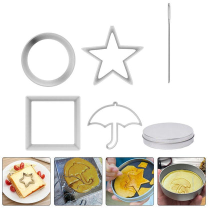 HOLIDYOYO 6pcs Korean Dalgona Kit Sugar Candy Making Tools Set Stainless Steel Cookie Cutter Baking Molds DIY Biscuit Tools Korean Game Biscuit Squid Candy Game Fondant Mold - CookCave