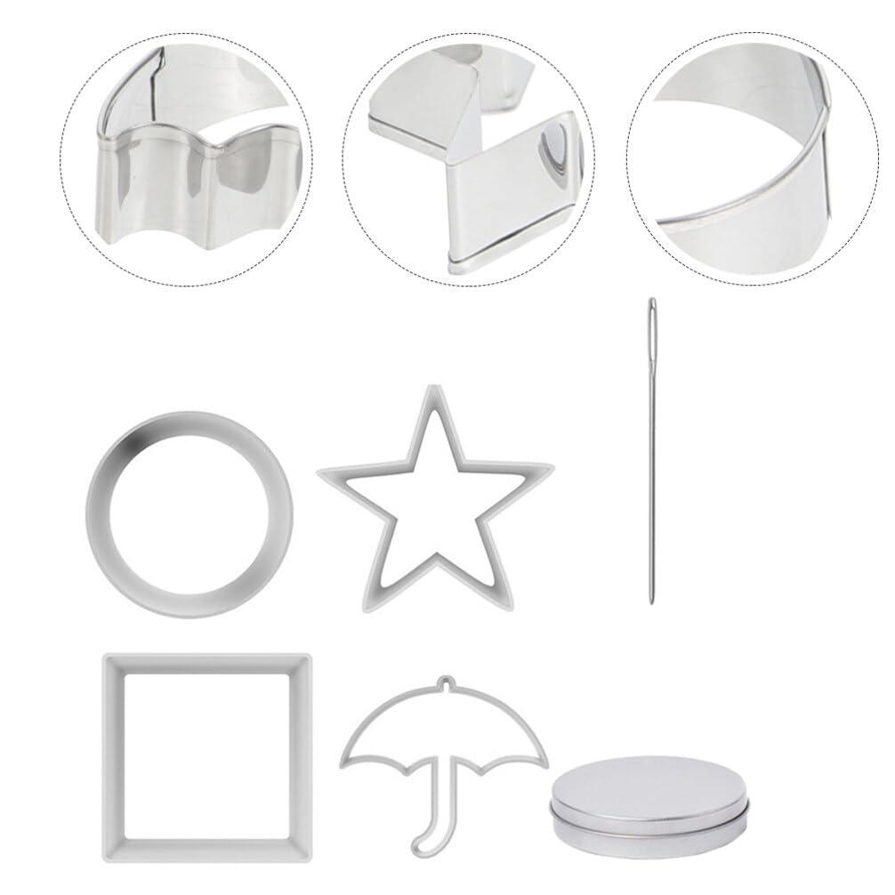 HOLIDYOYO 6pcs Korean Dalgona Kit Sugar Candy Making Tools Set Stainless Steel Cookie Cutter Baking Molds DIY Biscuit Tools Korean Game Biscuit Squid Candy Game Fondant Mold - CookCave