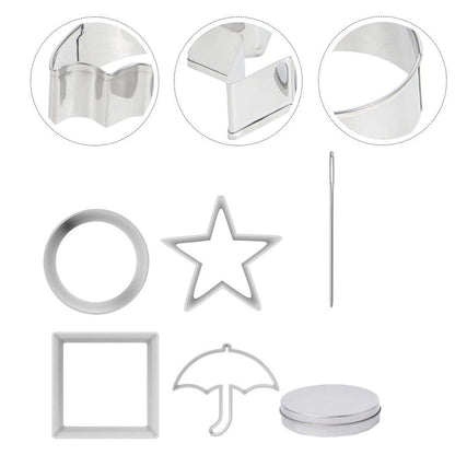HOLIDYOYO 6pcs Korean Dalgona Kit Sugar Candy Making Tools Set Stainless Steel Cookie Cutter Baking Molds DIY Biscuit Tools Korean Game Biscuit Squid Candy Game Fondant Mold - CookCave