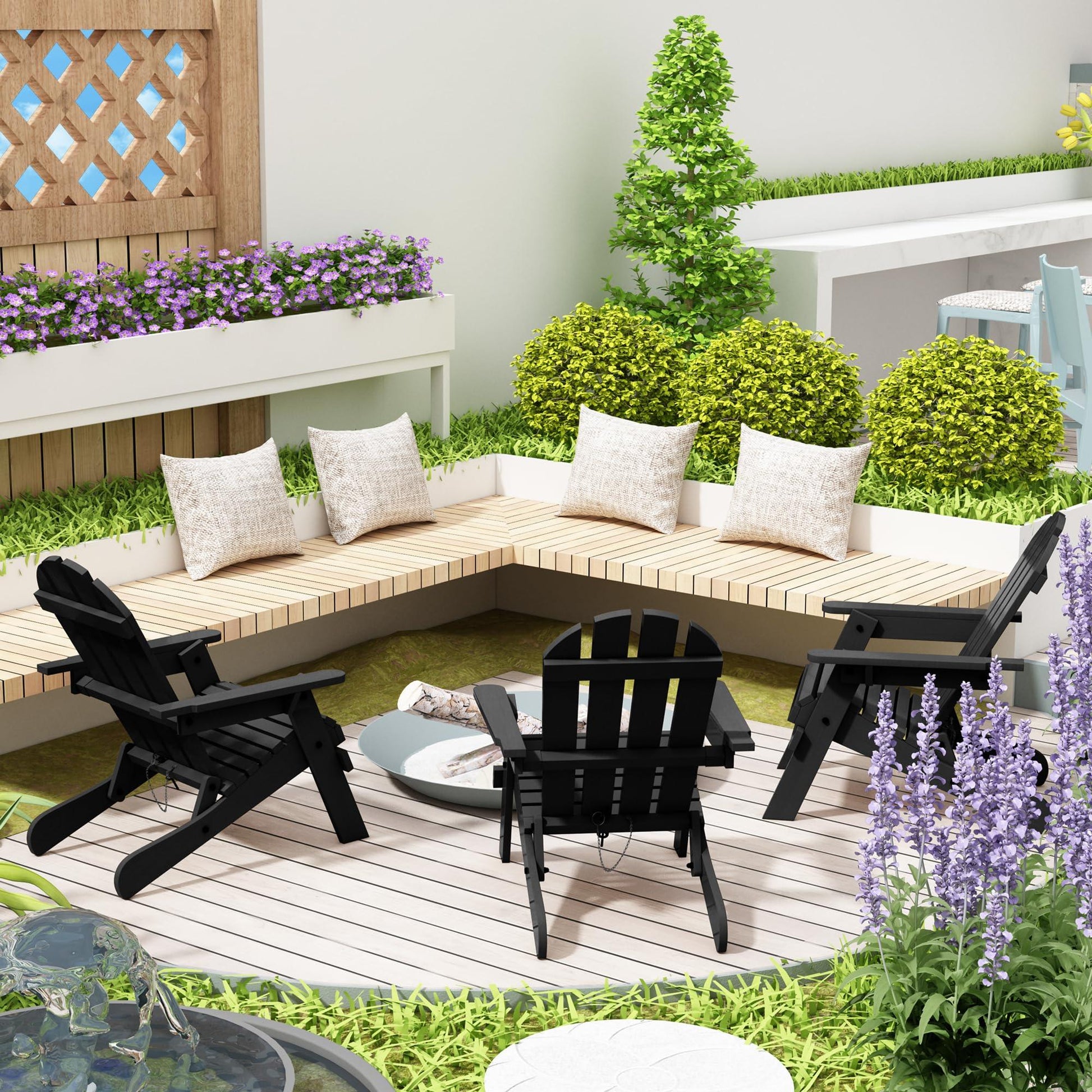 HOLTICO Kids Adirondack Chair, Outdoor Wooden Accent Toddler Adirondack Chair, Folding Adirondack Chair, Comfortable Kids Fire Pit Lounge Chairs for Yard, Garden, Patio - CookCave