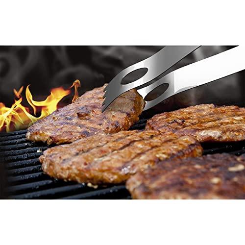 Home-Complete 4326466051 BBQ Grill Tools Set with Wood Handles & Knives Set-22 Pc Stainless Steel Barbecue Accessories with Wooden Handles, Case,4 Steak Knives, Spatula, Tongs - CookCave