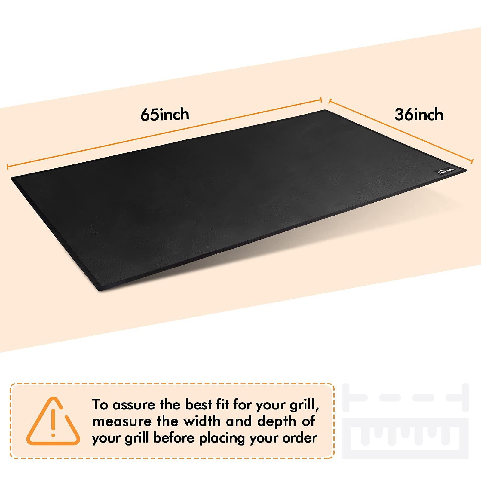 homenote Large Under Grill Mat, Durable 36 x 65 inches Deck and Patio Protective Mats, Fireproof Grill Pads for Outdoor, Perfect for Charcoal Grills, Gas Grills, Oil Fryers and Smokers - CookCave