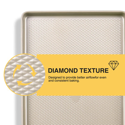 HONGBAKE 2 Pack Half Sheet Baking Pans,Non Stick Baking Sheet for Oven, 57% Thicker Carbon Steel Cookie Sheets for baking, 17.5" x 12" Cookie Trays - CookCave