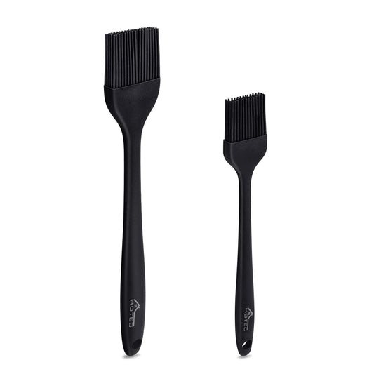 HOTEC Basting Brushes Silicone Heat Resistant Pastry Brushes Spread Oil Butter Sauce Marinades for BBQ Grill Barbecue Baking Kitchen Cooking BPA Free Dishwasher Safe (Black 2) - CookCave
