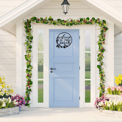 Hotop Welcome to Our Porch Metal Sign Black 11.8 Inch Wall Hanging Decor for Kitchen Farmhouse Home Office Wall Outdoor Decoration Supplies - CookCave