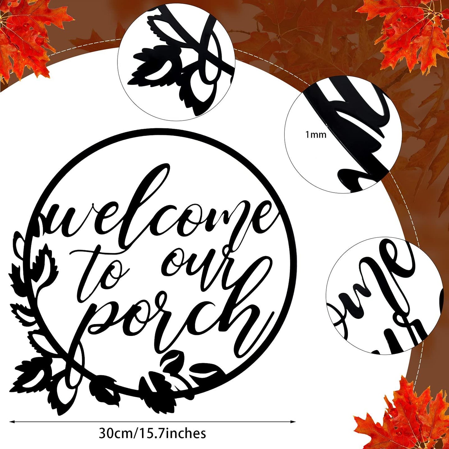 Hotop Welcome to Our Porch Metal Sign Black 11.8 Inch Wall Hanging Decor for Kitchen Farmhouse Home Office Wall Outdoor Decoration Supplies - CookCave