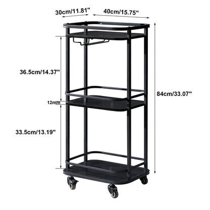 IBUYKE 3-Tier Home Bar Serving Cart,Kitchen Storage Carts with Wheels,11.79x15.72x33.01 inches,Rolling Mini Bar Cart for Home, Outdoor, Kitchen, Bedroom TMJ319B - CookCave