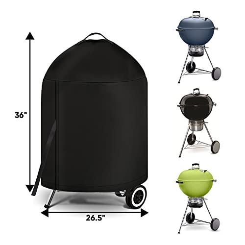 iCOVER Grill Cover for Weber 22 Inch Charcoal Kettle- Heavy Duty Waterproof BBQ Cover for Weber Char-Broil 22 Inch Charcoal Kettle Grills - CookCave