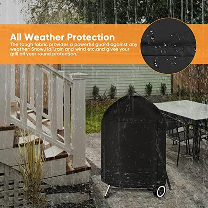 iCOVER Grill Cover for Weber 22 Inch Charcoal Kettle- Heavy Duty Waterproof BBQ Cover for Weber Char-Broil 22 Inch Charcoal Kettle Grills - CookCave