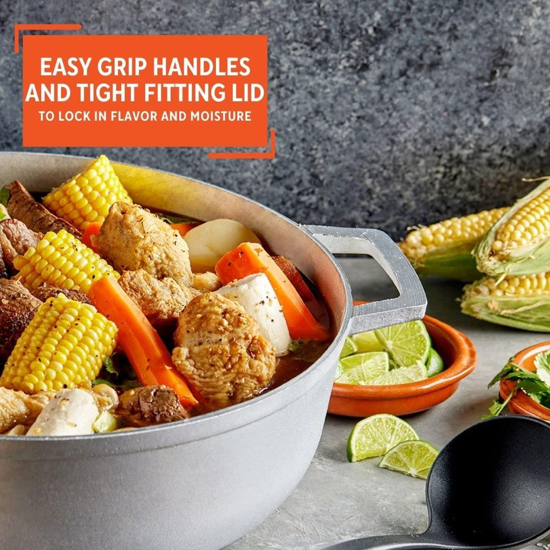 IMUSA 7.5 Quart Traditional Natural Made in Colombia Caldero with Lid for Cooking and Serving,Silver - CookCave