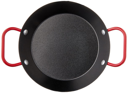 IMUSA USA Paella Pan, 6", Black with Red Handles - CookCave