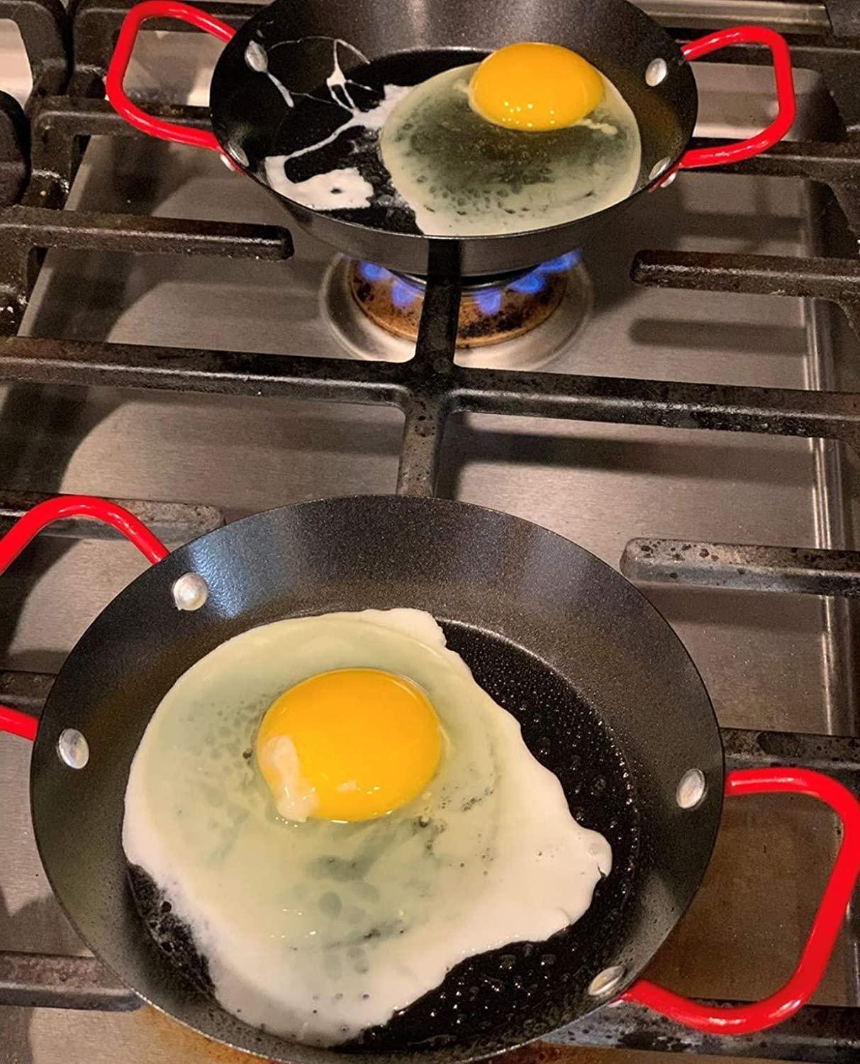 IMUSA USA Paella Pan, 6", Black with Red Handles - CookCave