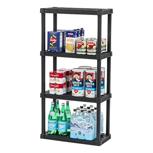 IRIS USA 4 Tier Plastic Garage Shelving Unit Storage Outdoor Indoor - CookCave