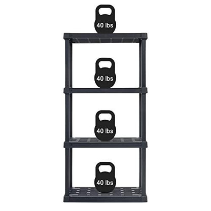 IRIS USA 4 Tier Plastic Garage Shelving Unit Storage Outdoor Indoor - CookCave