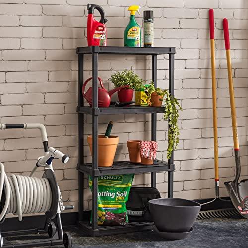 IRIS USA 4 Tier Plastic Garage Shelving Unit Storage Outdoor Indoor - CookCave