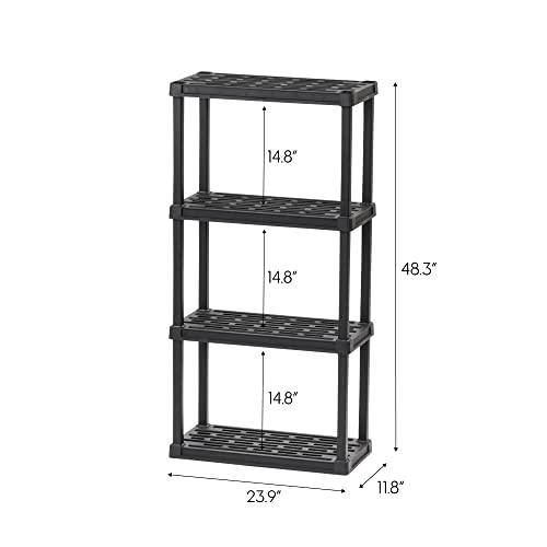 IRIS USA 4 Tier Plastic Garage Shelving Unit Storage Outdoor Indoor - CookCave