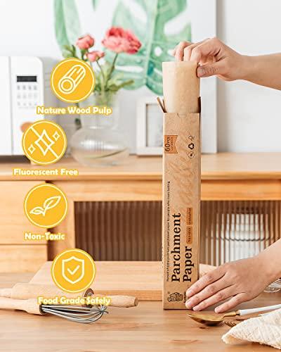 Katbite 12x16 Inch Parchment Paper Sheets, Pre cut Unbleached Baking Paper, Heavy Duty & Non-stick for Half Sheet Baking, Cooking, Grilling Wrapping Foods - CookCave