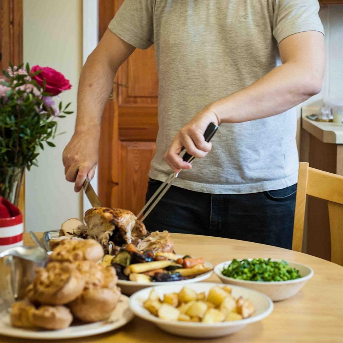 Kaycrown Stainless Steel Carving Fork For Meat Cook Forks Meat Fork BBQ Fork Barbecue Tools Carving Meat Fork Pasta Fork With Comfortable Handle - CookCave