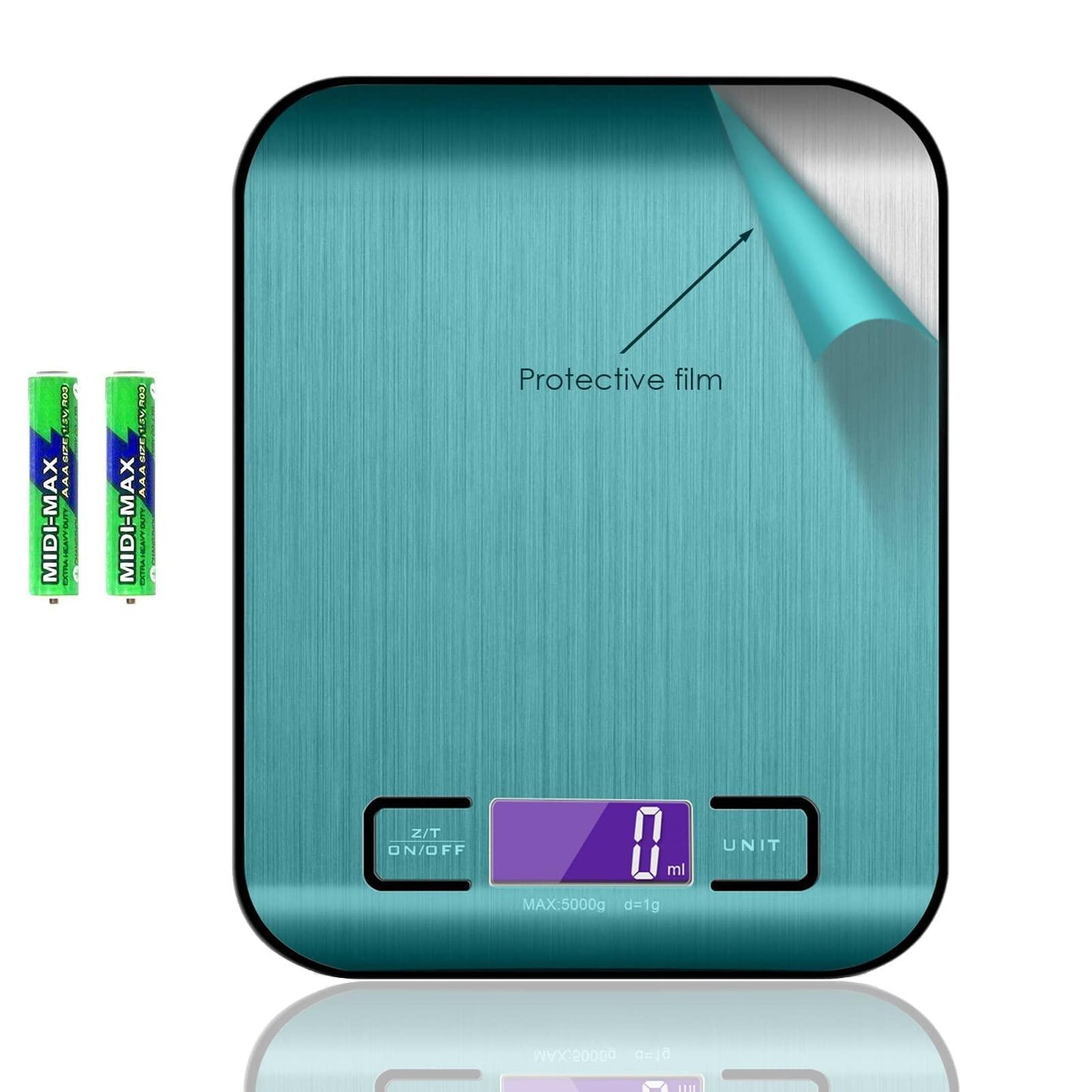 KAZETEC Digital Kitchen Scale,Multifunction Food Scale Measure Weight(MAX:11LB/5KG/176OZ) Accurately,Stainless Steel Scale Digital Weight,Large LCD Display,Waterproof,4 Unit(G/ML/OZ/LB.OZ) - CookCave