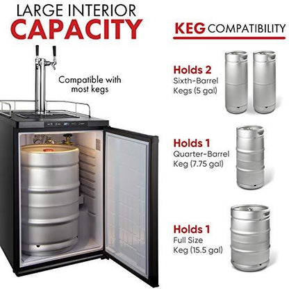 Kegco 3PHBK309S-2 Keg Dispenser, 2 Tap, Stainless Steel - CookCave