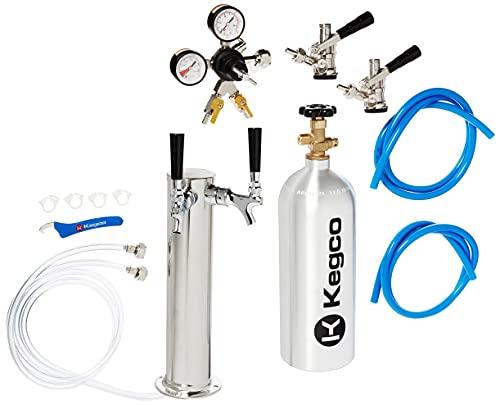 Kegco Dual Tap Tower Kegerator Conversion Kit, None,Chrome - CookCave
