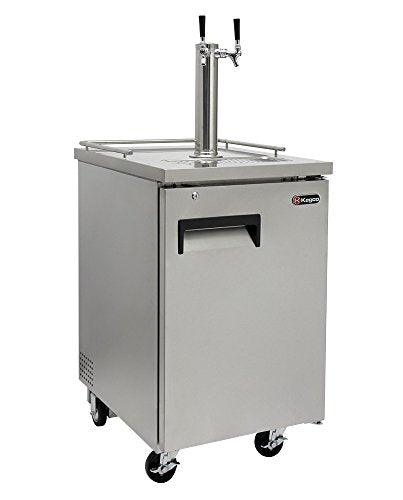 Kegco HBK1XS-2 Two Faucet Commercial Kegerator Keg Beer Dispenser - Stainless Steel - CookCave