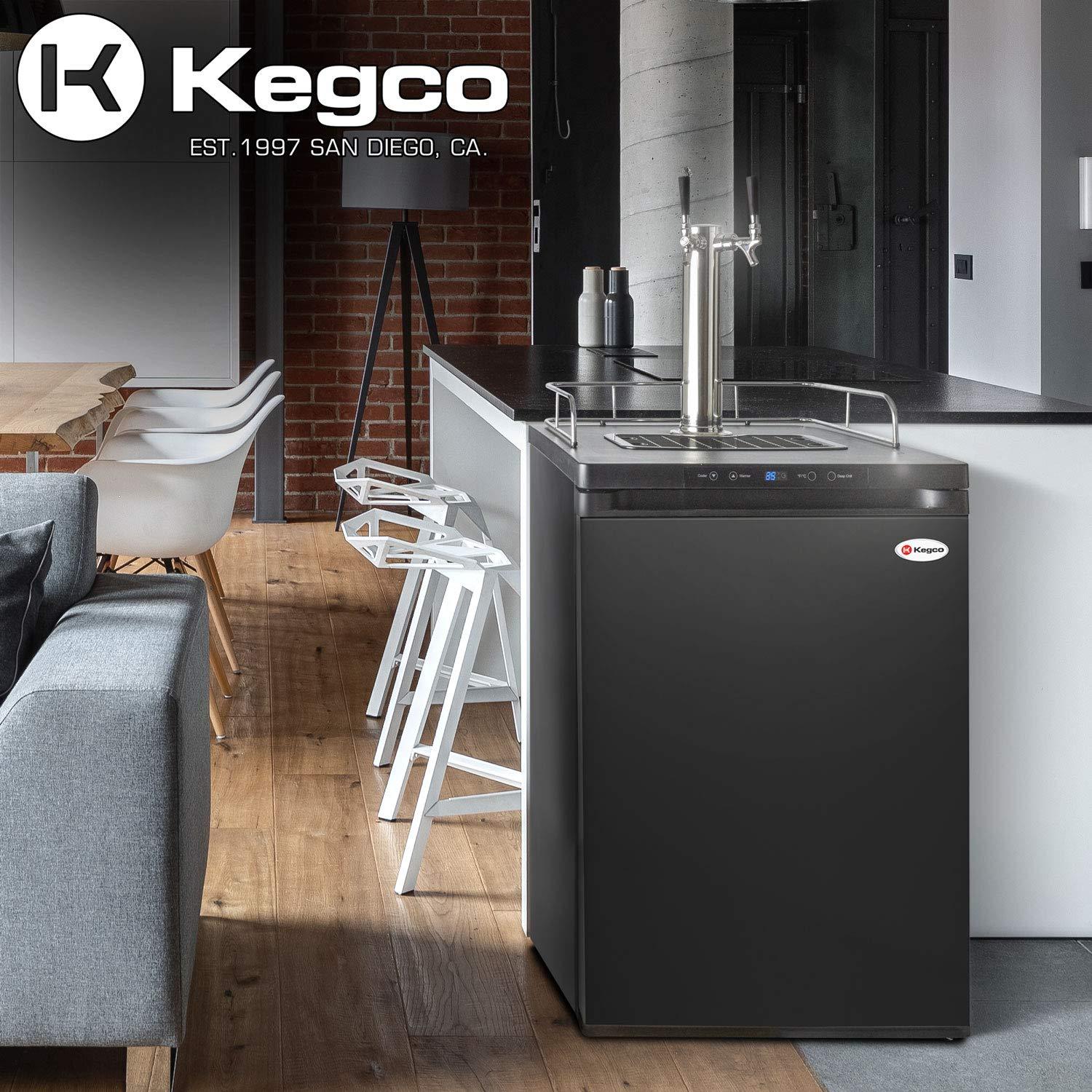 Kegco K309B-1 Kegerator Black, 2 Faucet - CookCave