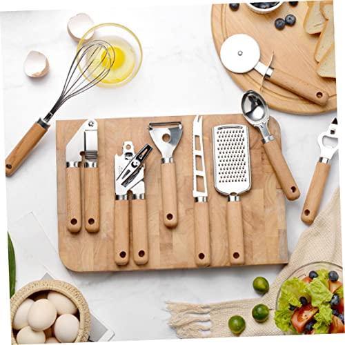 KICHOUSE 1 Set 9pcs Baking Tool Set Kitchen Tableware Stainless Steel Cooking Utensils Spatula Non Stick Cookware Wooden Handle Baking Utensils Stainless Steel Kitchen Utensils Spaghetti - CookCave