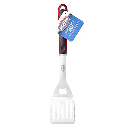 Kingsford Grill Tools Stainless Steel BBQ Spatula with Red & Black Handle| Classic Grill Spatula | Stainless Steel Grilling Tools Spatula| Kingsford Spatula for BBQ Grilling - CookCave
