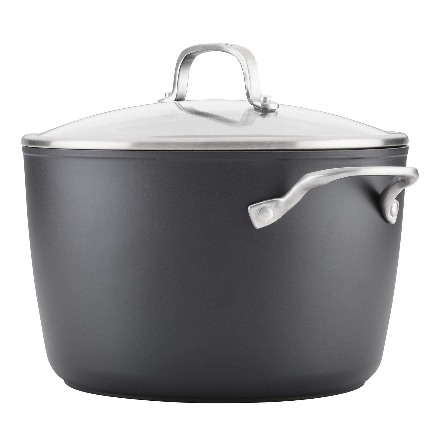 KitchenAid Hard Anodized Induction Nonstick Stock Pot/Stockpot with Lid, 8 Quart, Matte Black - CookCave