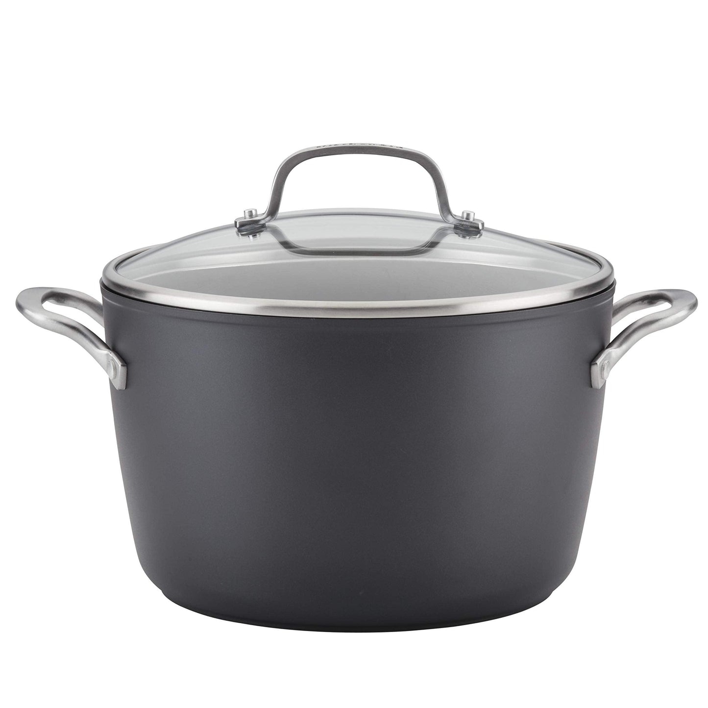 KitchenAid Hard Anodized Induction Nonstick Stock Pot/Stockpot with Lid, 8 Quart, Matte Black - CookCave