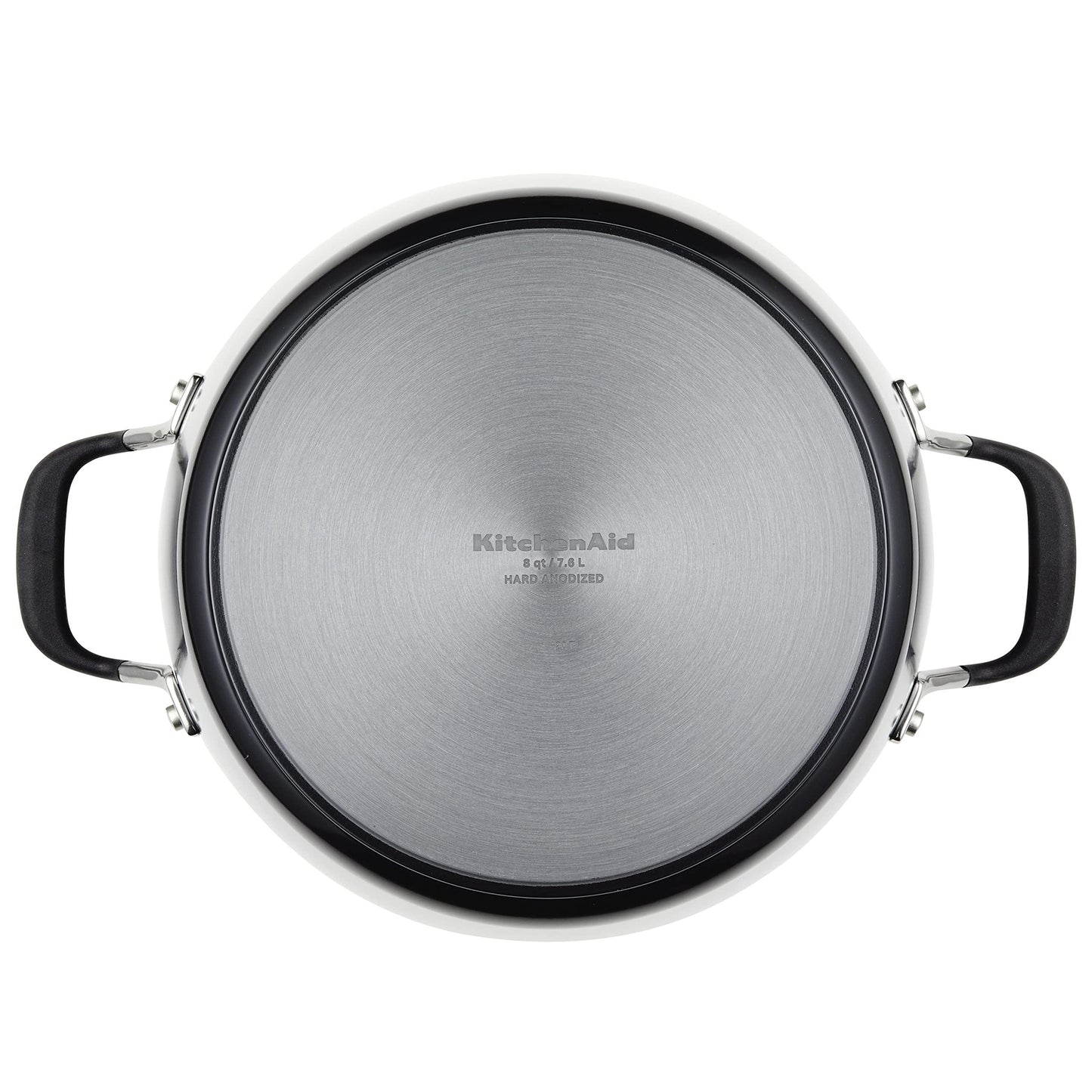 KitchenAid Hard Anodized Nonstick Stockpot with Lid, 8 Quart, Onyx Black - CookCave