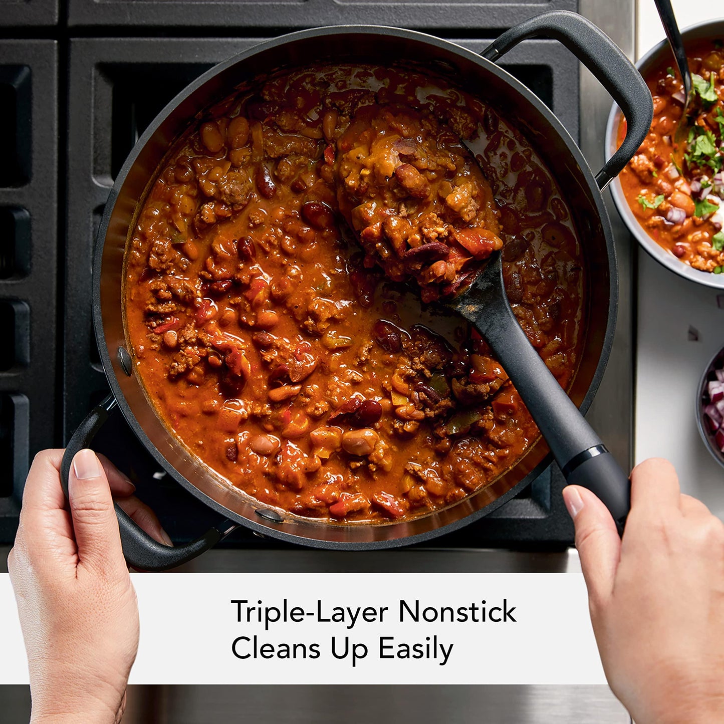 KitchenAid Hard Anodized Nonstick Stockpot with Lid, 8 Quart, Onyx Black - CookCave