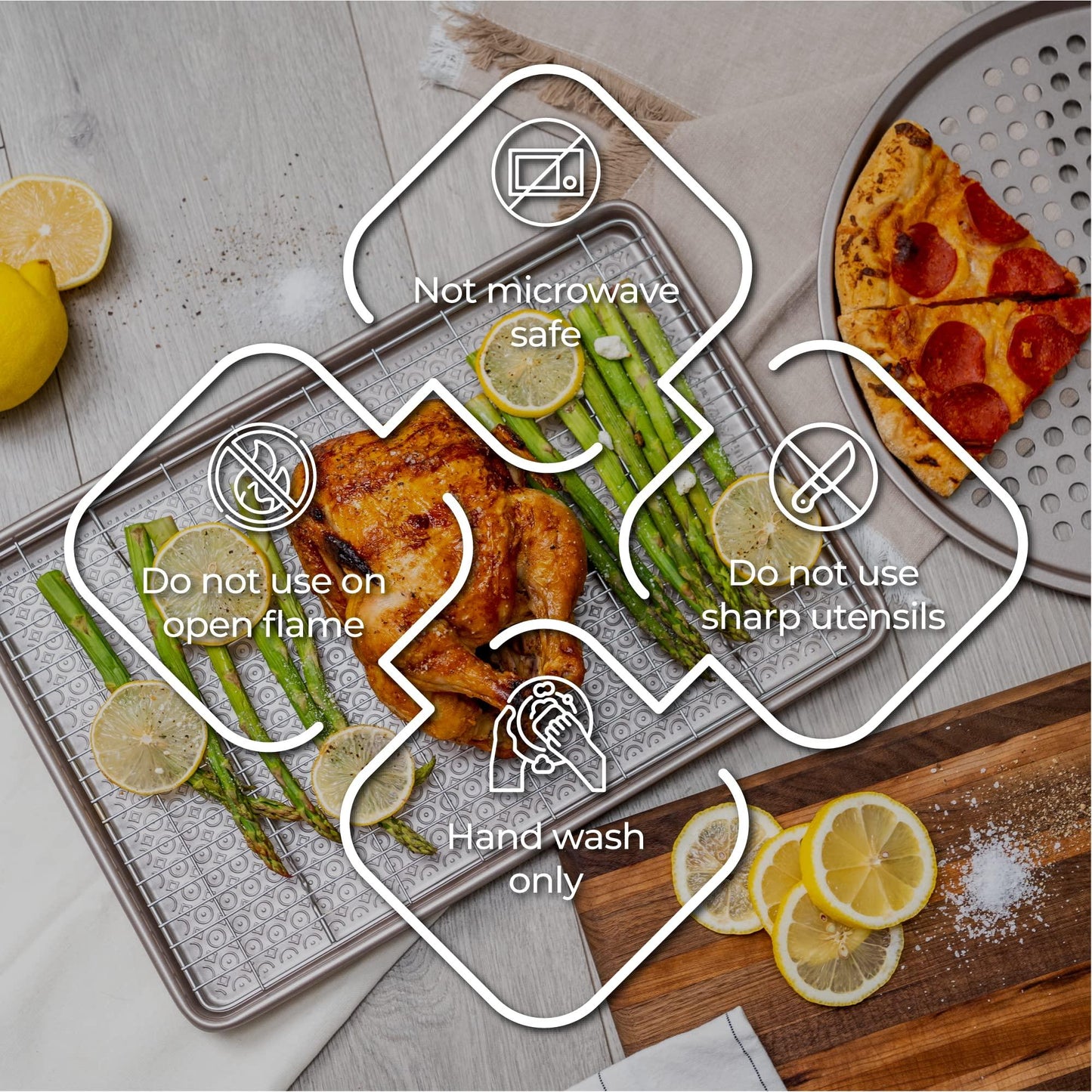 KITCHENATICS Nonstick Bakeware Set, Heavy Duty Professional Kitchen Baking Pan Set Cookie Sheet Set, Cooking Baking Set, Baking Pans, Carbon Steel Bakeware Set, Oven Pan Set - Champagne Gold 12-PC - CookCave