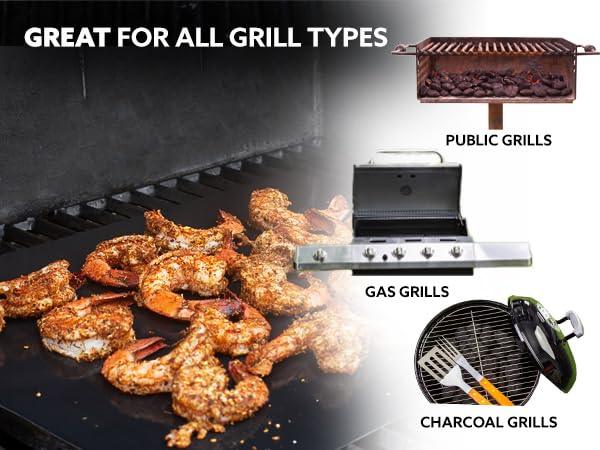 Kona Best BBQ Grill Mat - Heavy Duty 600 Degree Non-Stick Grill Mats for Outdoor Grilling | Premier BBQ Grill Accessories Nonstick Grill Matt (Set of 2) Engineered in The USA | 7-Year Warranty - CookCave