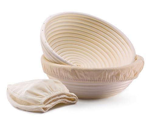 Kook Banneton Bread Proofing Set, Artisan Sourdough Bread Making Kit ...