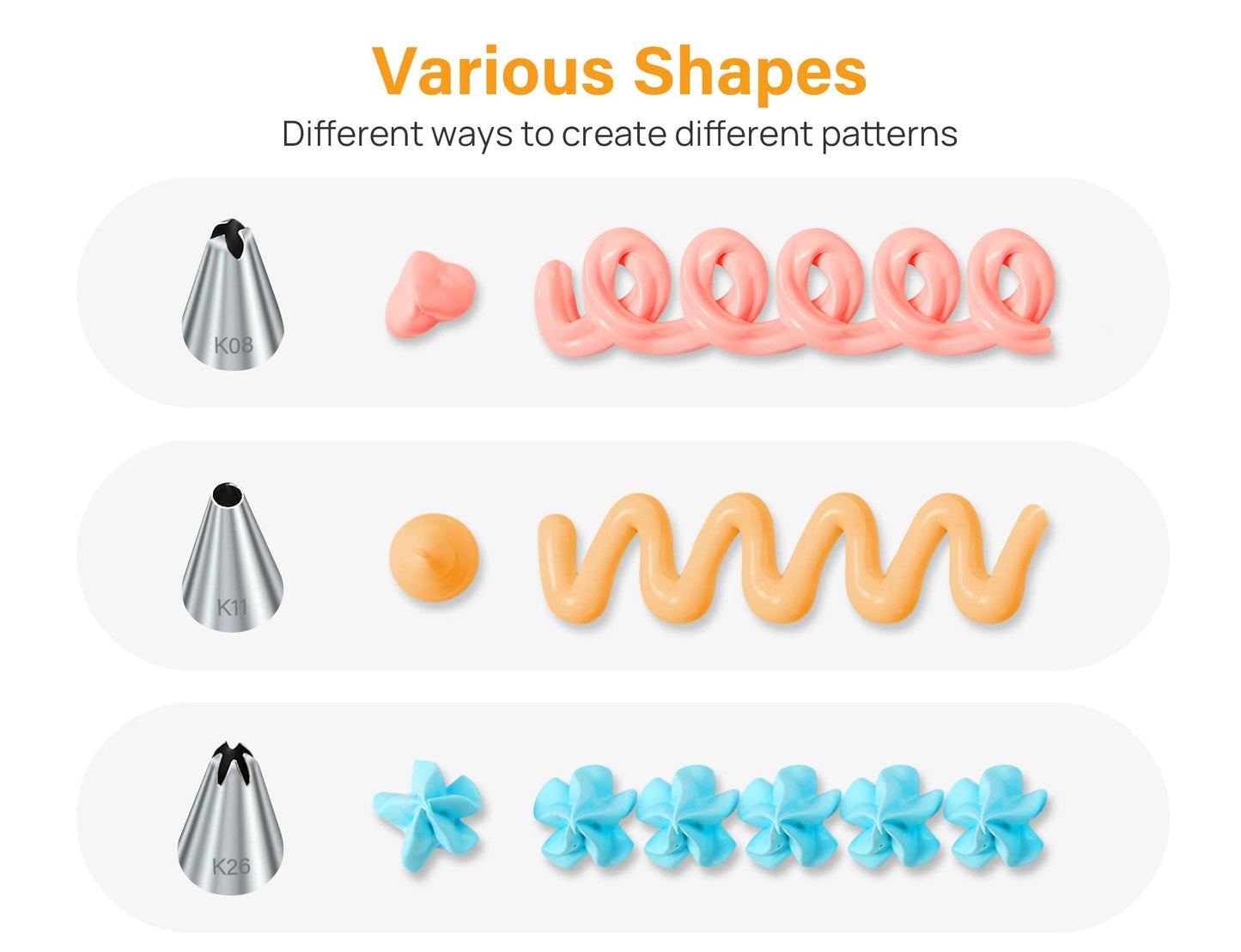 Kootek 32-Piece Piping Bags and Tips Set with 24 Icing Piping Tips, 2 Reusable Pastry Bags 12 Inch, Reusable Piping Icing Bags and Tips, Cake Decorating Kit for Frosting Cookie, Cupcake - CookCave