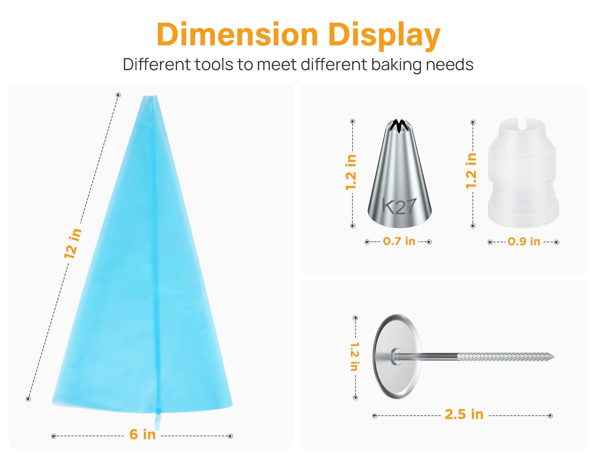 Kootek 32-Piece Piping Bags and Tips Set with 24 Icing Piping Tips, 2 Reusable Pastry Bags 12 Inch, Reusable Piping Icing Bags and Tips, Cake Decorating Kit for Frosting Cookie, Cupcake - CookCave