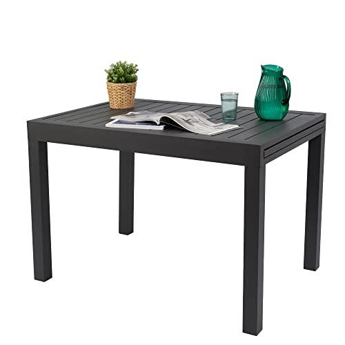 Kozyard Villa Expandable Patio Dining Table - Adjustable, Aluminum Outdoor Furniture for 4-6 Person, Perfect for Backyard, Porch, Deck, Garden - Dark Grey, 43"- 86" - CookCave