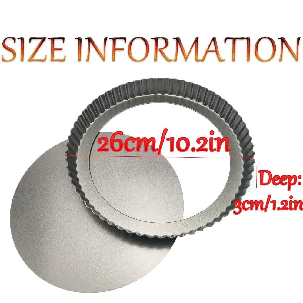 KUAYB 10 Inch Tart Pan Removable Bottom Non-stick Quiche Pans Reusable Fluted Edges Pie Pan for Baking Tartlets, Mousse Cakes, Muffins - CookCave