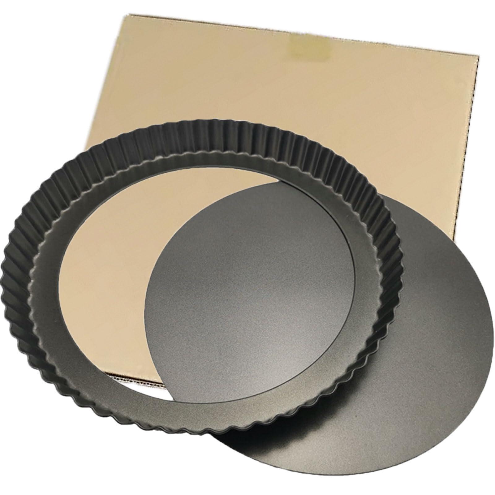 KUAYB 10 Inch Tart Pan Removable Bottom Non-stick Quiche Pans Reusable Fluted Edges Pie Pan for Baking Tartlets, Mousse Cakes, Muffins - CookCave