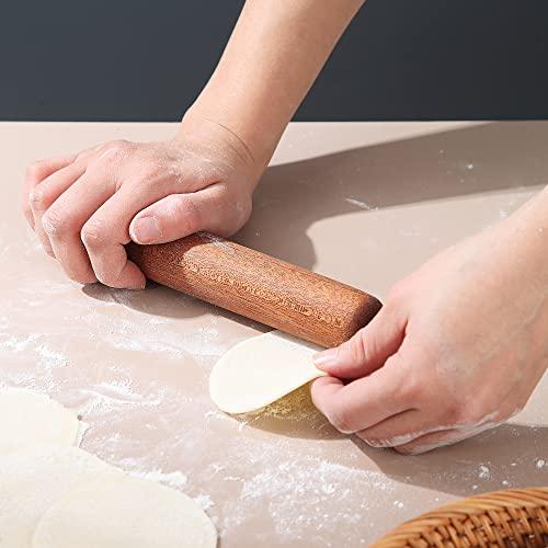 Kyraton Rolling Pin for Baking, Wood Dough French Pizza Dough Roller, Dumpling Pin for Pie Cookie (7.9-Inch) - CookCave