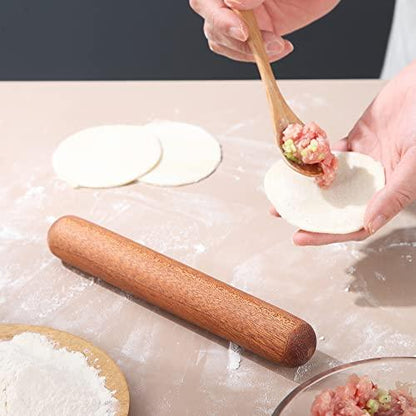 Kyraton Rolling Pin for Baking, Wood Dough French Pizza Dough Roller, Dumpling Pin for Pie Cookie (7.9-Inch) - CookCave