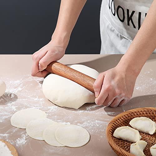 Kyraton Rolling Pin for Baking, Wood Dough French Pizza Dough Roller, Dumpling Pin for Pie Cookie (7.9-Inch) - CookCave