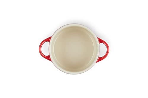 Le Creuset Cerise with Gold Heart Knob Stoneware Mini Round Cocotte, 8 oz - CookCave