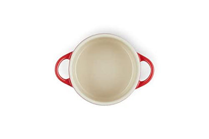 Le Creuset Cerise with Gold Heart Knob Stoneware Mini Round Cocotte, 8 oz - CookCave