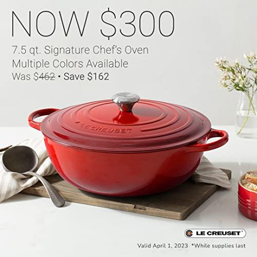 Le Creuset Signature Cast Iron Chef's Oven, 7.5qt, Cerise - CookCave