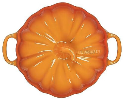 Le Creuset Stoneware Figural Pumpkin Petite Cocotte, 12 oz., Persimmon - CookCave